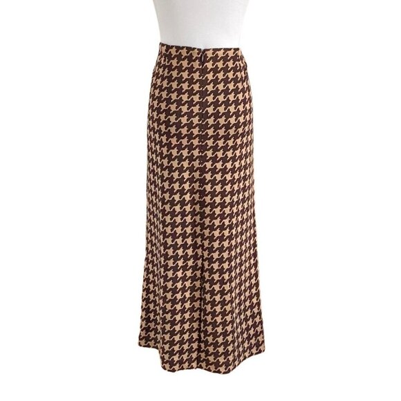 ROUJE PARIS SIDONIE KNIT MIDI PENCIL SKIRT IN BROWN AND TAN - S (38) - Picture 5 of 11